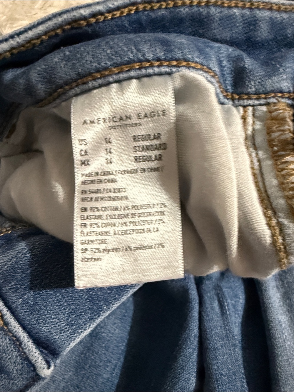American Eagle Outfitters Medium Blue Distressed Skinny Jeans - Picture 2 of 4